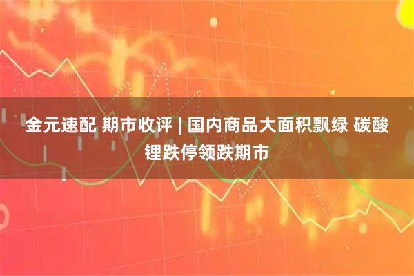 金元速配 期市收评 | 国内商品大面积飘绿 碳酸锂跌停领跌期市